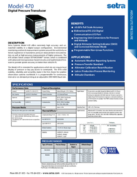 Thumbnail of document Setra Model 470 Digital Data Sheet 8664